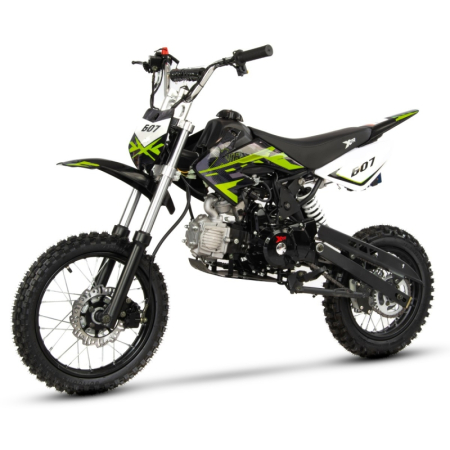 Motocicleta Cross/Enduro copii 4T XTR 607M, 125cc, roti 14/12, pornire electromotor, transmisie automata, culoare negru/verde [5]