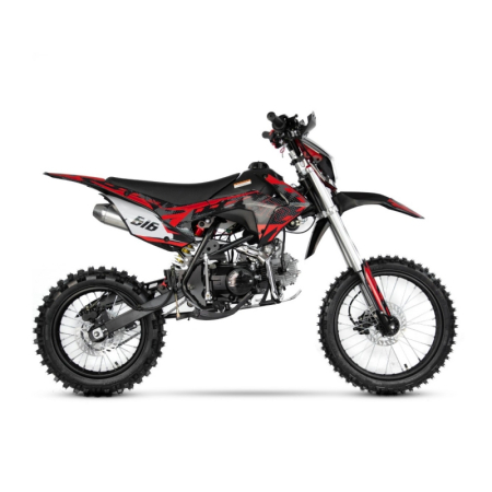 Motocicleta Cross/Enduro copii 4T XTR 616, 150cc, roti 19/16, cu far, pornire electromotor, culoare negru/rosu [4]