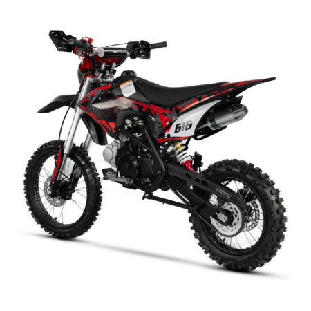Motocicleta Cross/Enduro copii 4T XTR 616, 150cc, roti 19/16, cu far, pornire electromotor, culoare negru/rosu [2]