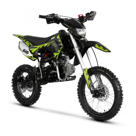 Motocicleta Cross/Enduro copii, XTR 616, 150cc, roti 19/16, cu far, pornire electromotor, culoare negru-lime [0]