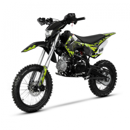 Motocicleta Cross/Enduro copii, XTR 616, 150cc, roti 19/16, cu far, pornire electromotor, culoare negru-lime [5]