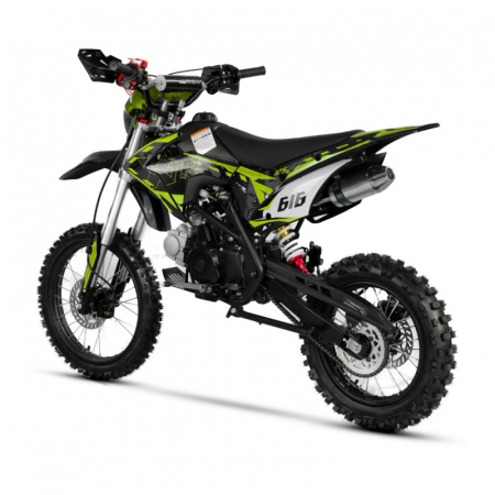 Motocicleta Cross/Enduro copii, XTR 616, 150cc, roti 19/16, cu far, pornire electromotor, culoare negru-lime [3]