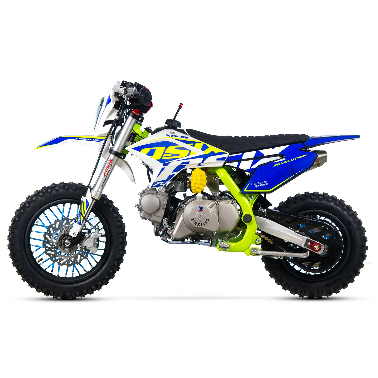 Motocicleta Enduro/Cross Asix XB18, 70cc, 4T, roti 12"/10", pornire electromotor, culoare verde/albastru [1]