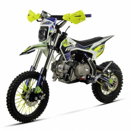 Motocicleta Enduro/Cross Asix XB27, 110cc, 4T, roti 14"/12", far, pornire electromotor, semi-automat, culoare albastru/lime [5]
