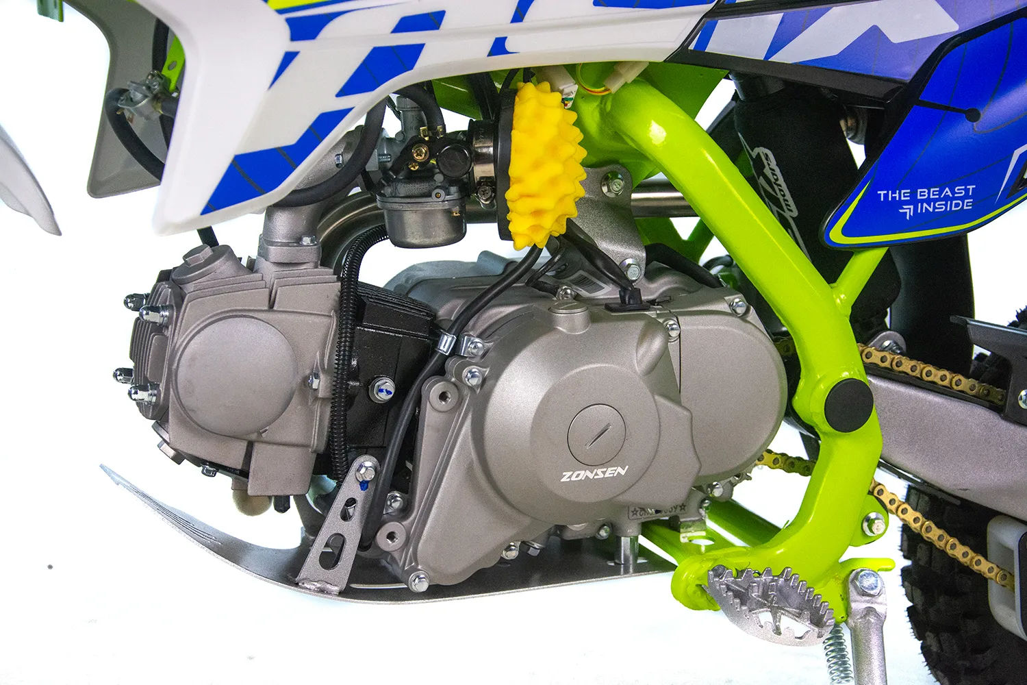 Motocicleta Enduro/Cross Asix XB28 125cc, 4T, roti 14"/12", cu far, pornire electromotor/picior, culoare lime/albastru [8]