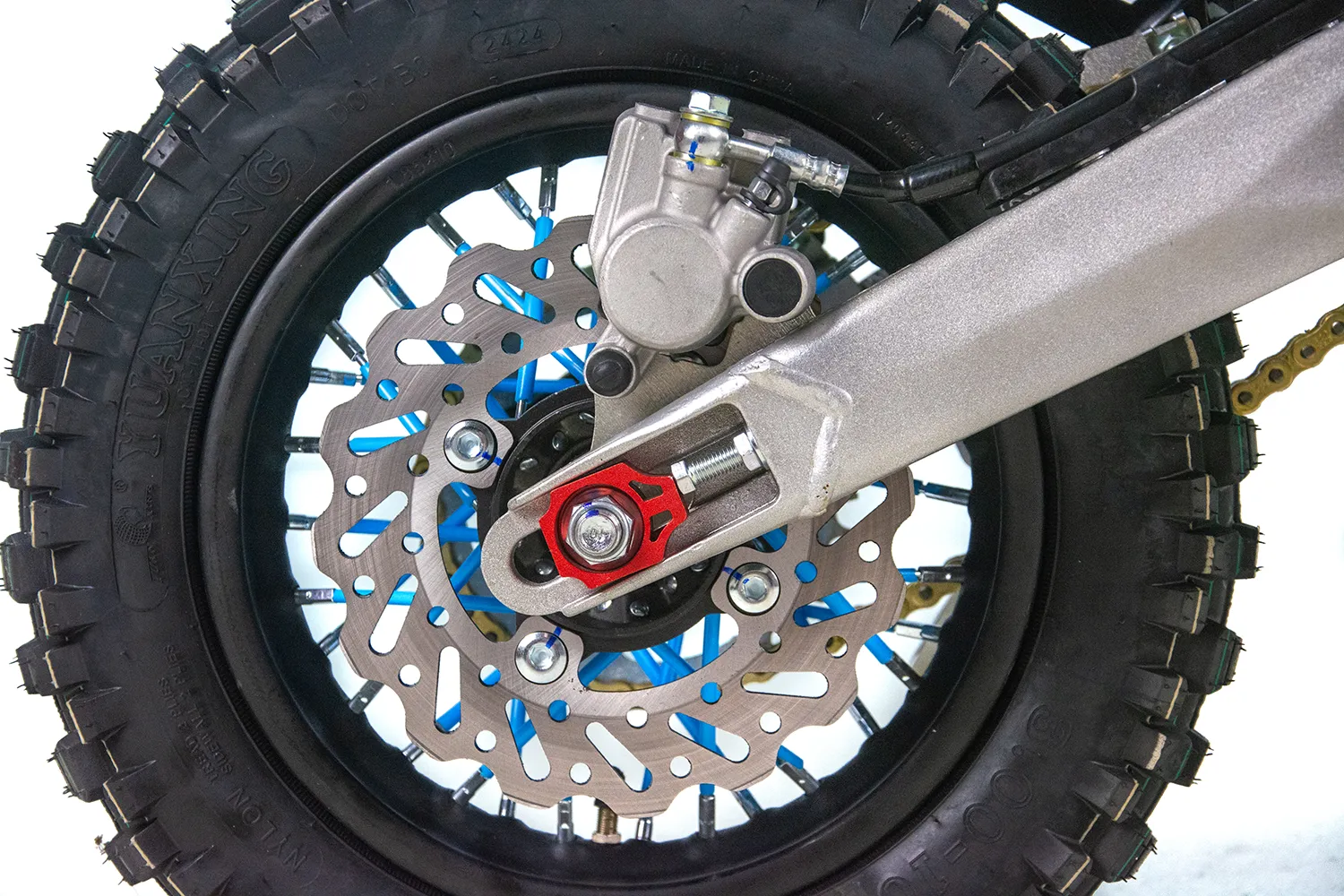 Motocicleta Enduro/Cross Asix XB28 125cc, 4T, roti 14"/12", cu far, pornire electromotor/picior, culoare lime/albastru [6]