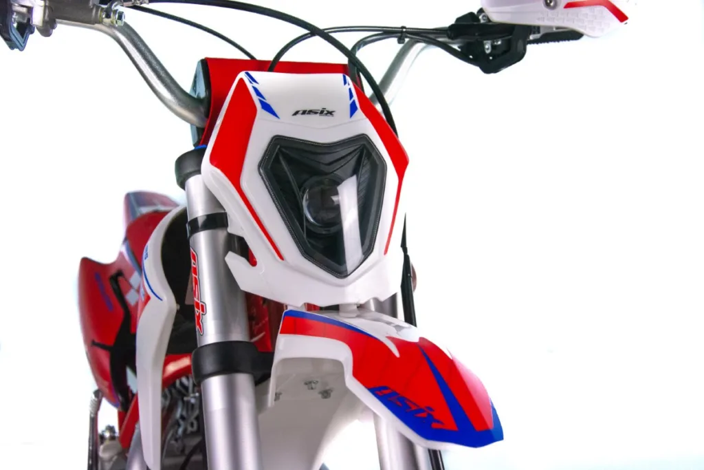 Motocicleta Enduro/Cross Asix XB28 110cc,roti 14/12, automat, pornire electrica, far, culoare rosu/albastru [5]