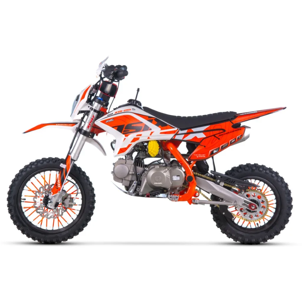 Motocicleta Enduro/Cross Asix XB28 110cc,roti 14/12, automat, pornire electrica, far, culoare portocaliu/gri [4]