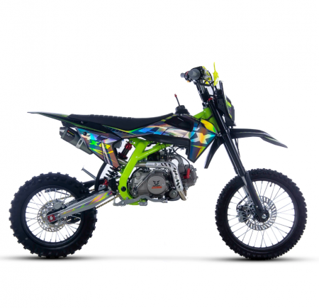 Motocicleta Enduro/Cross Asix XB47 125cc, 4T, roti 17"/14", 4 viteze, pornire electromotor, culoare negru/lime [1]