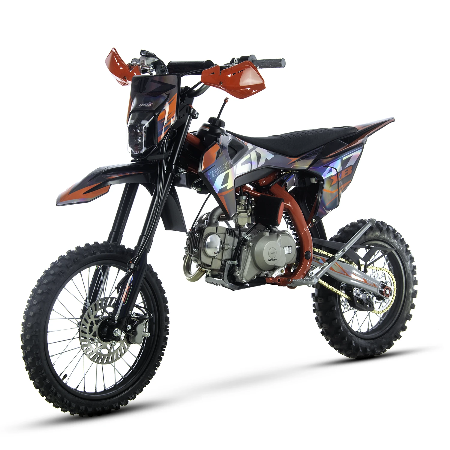 Motocicleta Enduro/Cross Asix XB47 125cc, 4T, roti 17"/14", 4 viteze, pornire electromotor, culoare negru/rosu [5]