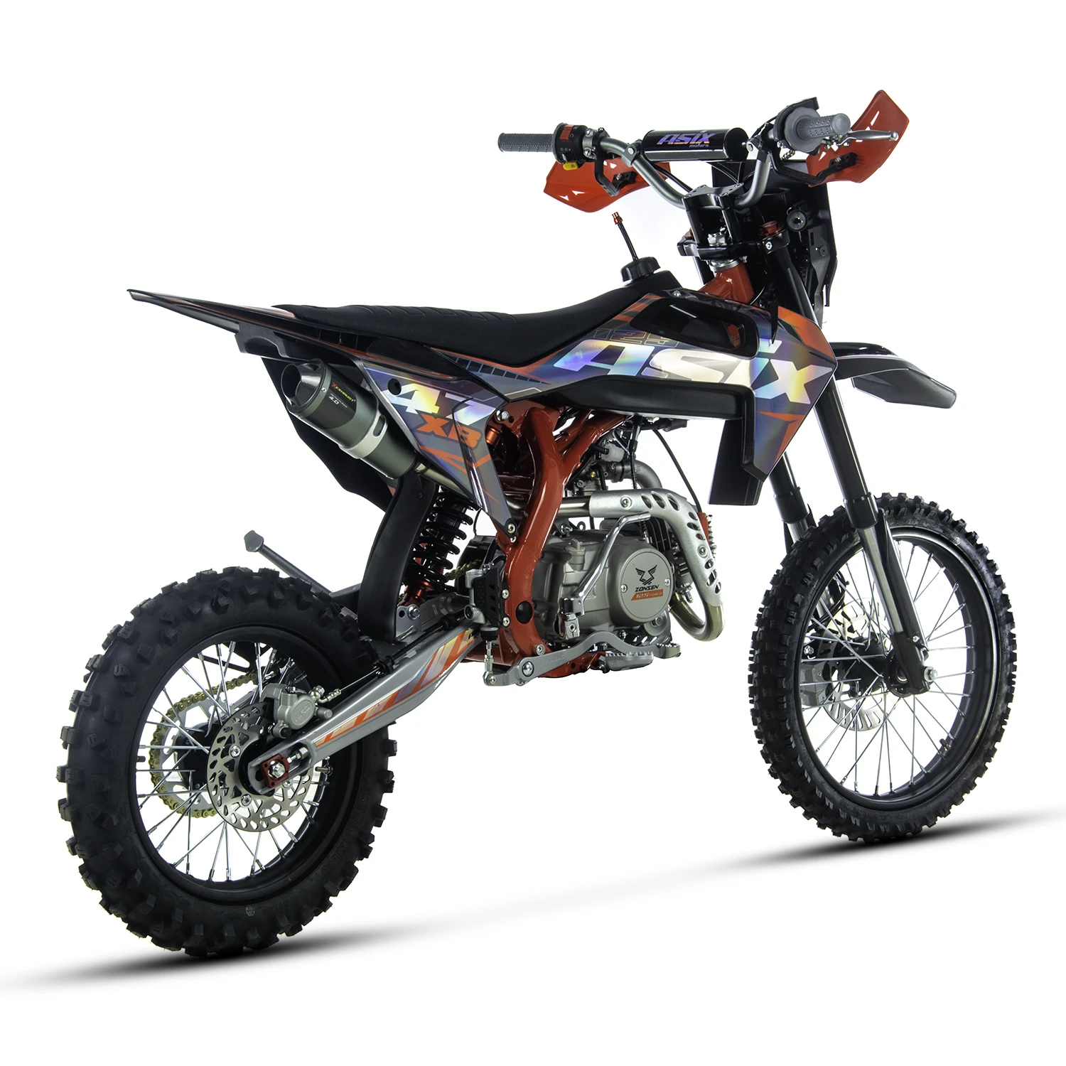 Motocicleta Enduro/Cross Asix XB47 125cc, 4T, roti 17"/14", 4 viteze, pornire electromotor, culoare negru/rosu [2]