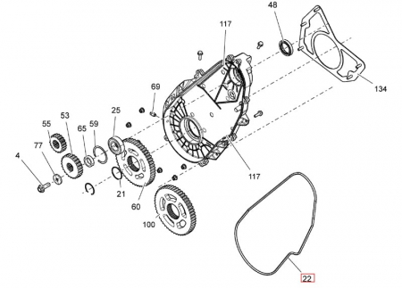 Ski-Doo - O-ring capac transmisie Ski Doo Summit 800 2008-2013 poza nr.22