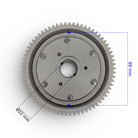 Motor - Ambreiaj unidirectional + pinion, ATV Asix 250CC