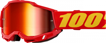 Echipament Cross  & ATV - Ochelari cross/atv 100% Accuri 2 Red, lentila oglinda, culoare rama rosu