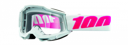 Echipament Cross  & ATV - Ochelari cross/atv 100% Accuri Junior Keetz, lentila clara, culoare rama alb
