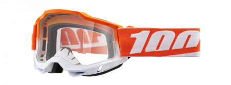 Echipament Cross  & ATV - Ochelari cross/atv 100% Accuri Junior Matigofun, lentila clara, culoare rama alb/portocaliu