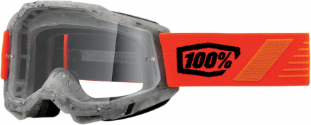 Ochelari - Ochelari cross/atv 100% Accuri Schrute, lentila transparenta, culoare rama gri/portocaliu