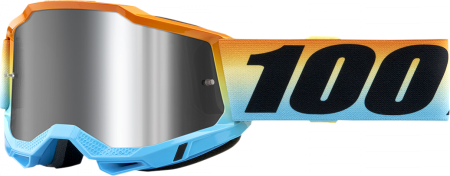 Ochelari - Ochelari cross/atv 100% Accuri Sunset Copii, lentila oglinda, culoare rama albastru/portocaliu