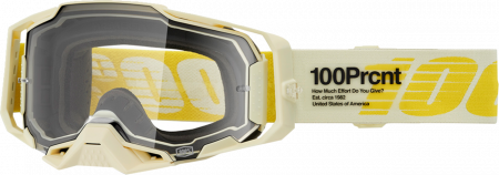 Echipament Cross  & ATV - Ochelari cross/atv 100% Armega Barely, lentila clara, culoare rama alb/galben