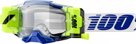 Ochelari - Ochelari cross/atv 100% Armega Frcst, lentila clara, culoare rama galben fluo/albastru
