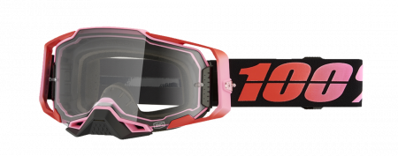 Echipament Cross  & ATV - Ochelari cross/atv 100% Armega Guerlin, lentila transparenta, culoare rama rosu/roz
