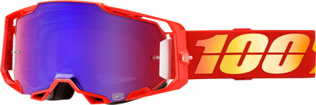 Ochelari cross/atv 100% Armega Nuketown, lentila oglinda, culoare rama rosu [1]