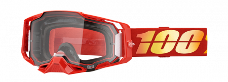 Echipament Cross  & ATV - Ochelari cross/atv 100% Armega Nuketown, lentila transparenta, culoare rama rosu