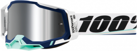 Echipament Cross  & ATV - Ochelari cross/atv 100% Racecraft 2 Arsham, lentila oglinda, culoare rama alb/albastru