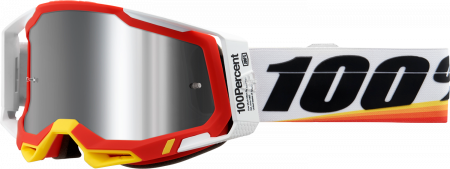 Ochelari cross/atv 100% Racecraft 2 Arsham, lentila oglinda, culoare rama rosu/alb [1]