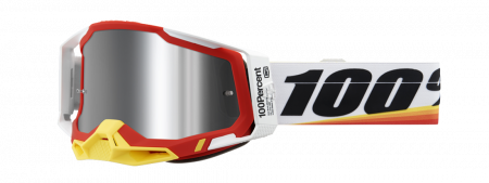 Echipament Cross  & ATV - Ochelari cross/atv 100% Racecraft 2 Arsham, lentila oglinda, culoare rama rosu/alb