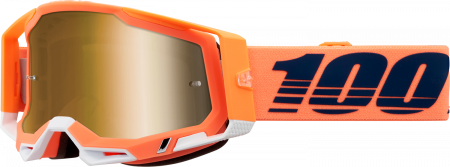 Ochelari cross/atv 100% Racecraft 2 Coral, lentila oglinda, culoare rama coral [1]