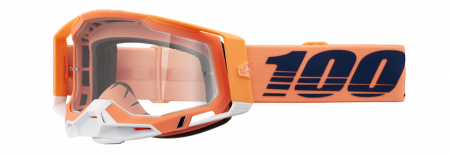 Echipament Cross  & ATV - Ochelari cross/atv 100% Racecraft 2 Coral, lentila transparenta, culoare rama coral