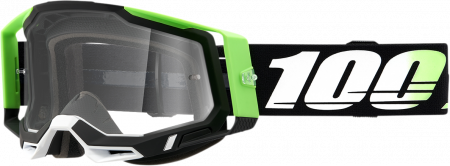 Ochelari cross/atv 100% Racecraft 2 Kalkuta, lentila transparenta, culoare rama negru/verde [1]