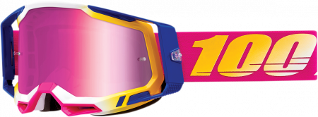 Ochelari cross/atv 100% Racecraft 2 Mission, lentila oglinda, culoare rama roz/galben [1]