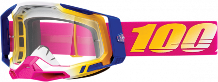 Echipament Cross  & ATV - Ochelari cross/atv 100% Racecraft 2 Mission, lentila transparenta, culoare rama roz/galben