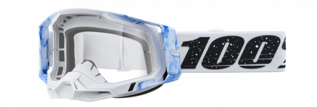 Echipament Cross  & ATV - Ochelari cross/atv 100% Racecraft 2 Mixos, lentila transparenta, culoare rama alb/albastru