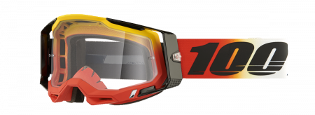 Ochelari cross/atv 100% Racecraft 2 Ogusto, lentila transparenta, culoare rama galben/rosu [1]