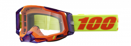 Echipament Cross  & ATV - Ochelari cross/atv 100% Racecraft 2 Panam, lentila transparenta, culoare rama portocaliu/mov