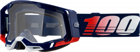 Ochelari cross/atv 100% Racecraft 2 Republic, lentila transparenta, culoare rama bleumarin/rosu [1]