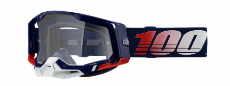 Echipament Cross  & ATV - Ochelari cross/atv 100% Racecraft 2 Republic, lentila transparenta, culoare rama bleumarin/rosu