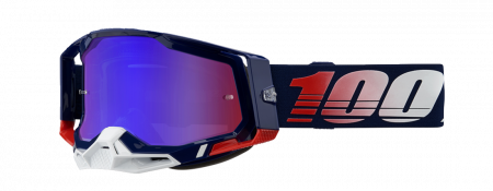 Echipament Cross  & ATV - Ochelari cross/atv 100% Racecraft 2 Rpblc, lentila oglinda, culoare rama negru/rosu