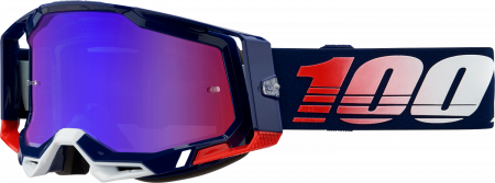 Ochelari cross/atv 100% Racecraft 2 Rpblc, lentila oglinda, culoare rama negru/rosu [1]