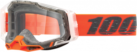 Echipament Cross  & ATV - Ochelari cross/atv 100% Racecraft 2 Schrute, lentila transparenta, culoare rama portocaliu/transparent