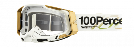Ochelari cross/atv 100% Racecraft 2 Succesion, lentila transparenta, culoare rama alb/auriu [1]