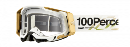Echipament Cross  & ATV - Ochelari cross/atv 100% Racecraft 2 Succesion, lentila transparenta, culoare rama alb/auriu