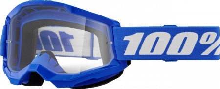 Echipament Cross  & ATV - Ochelari cross/atv 100% Strata 2 Blue, lentila transparenta, culoare rama albastru