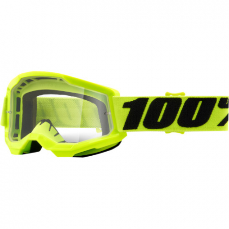 Echipament Cross  & ATV - Ochelari cross/atv 100% Strata 2 Copii, lentila clara, culoare rama galben