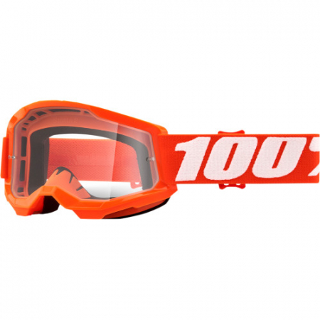 Ochelari - Ochelari cross/atv 100% Strata 2 Copii, lentila clara, culoare rama portocaliu