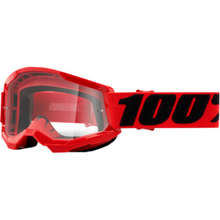 Echipament Cross  & ATV - Ochelari cross/atv 100% Strata 2 Copii, lentila clara, culoare rama rosu