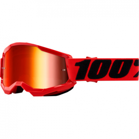 Echipament Cross  & ATV - Ochelari cross/atv 100% Strata 2 Copii, lentila oglinda, culoare rama rosu